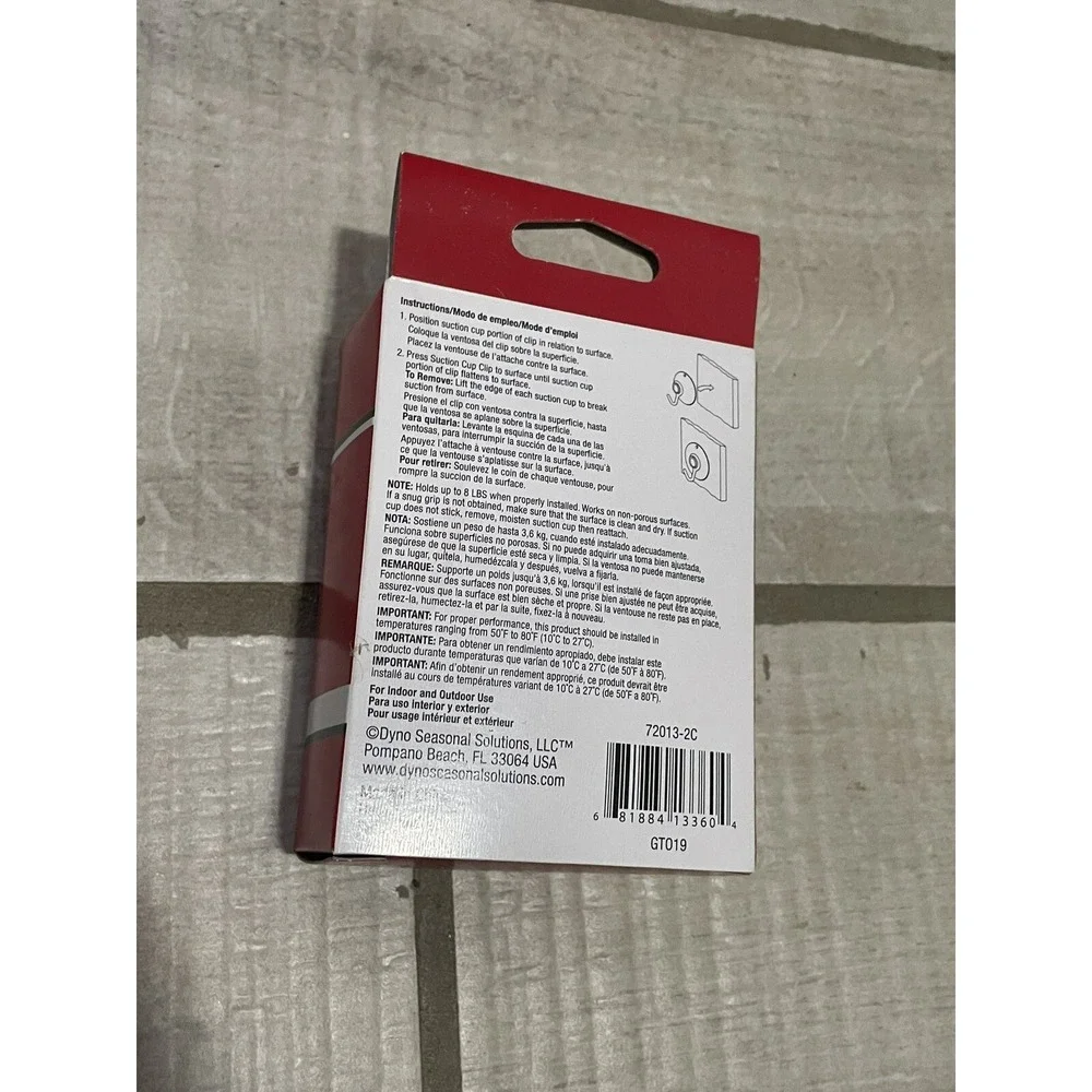 4 Suction Cups Hooks Large‎ Christmas Decorations Ornaments Holders Hangers